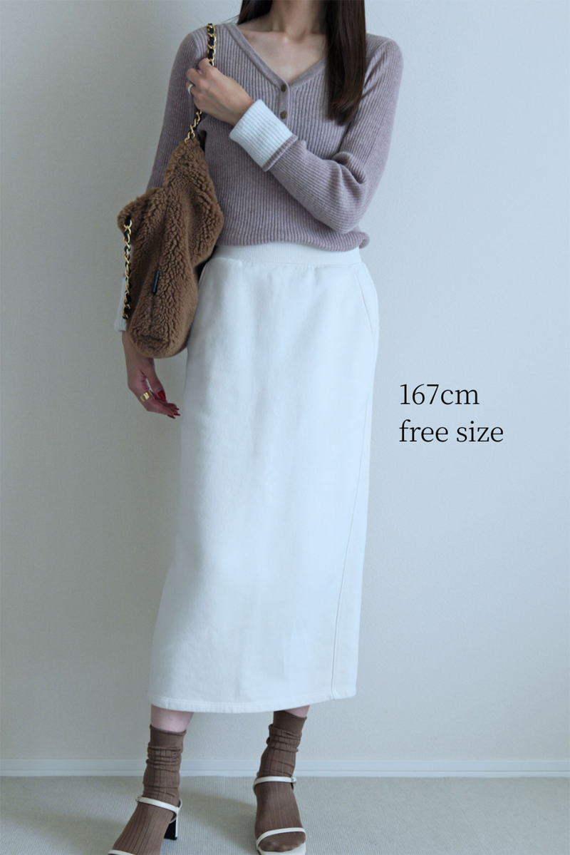 【CHARME SHEER】アルパカ混前後2WAYリブニット