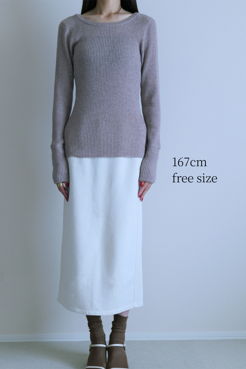 【CHARME SHEER】アルパカ混前後2WAYリブニット