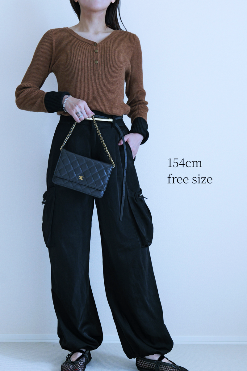【CHARME SHEER】アルパカ混前後2WAYリブニット