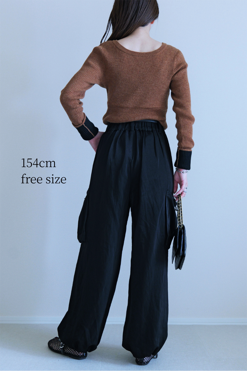 【CHARME SHEER】アルパカ混前後2WAYリブニット