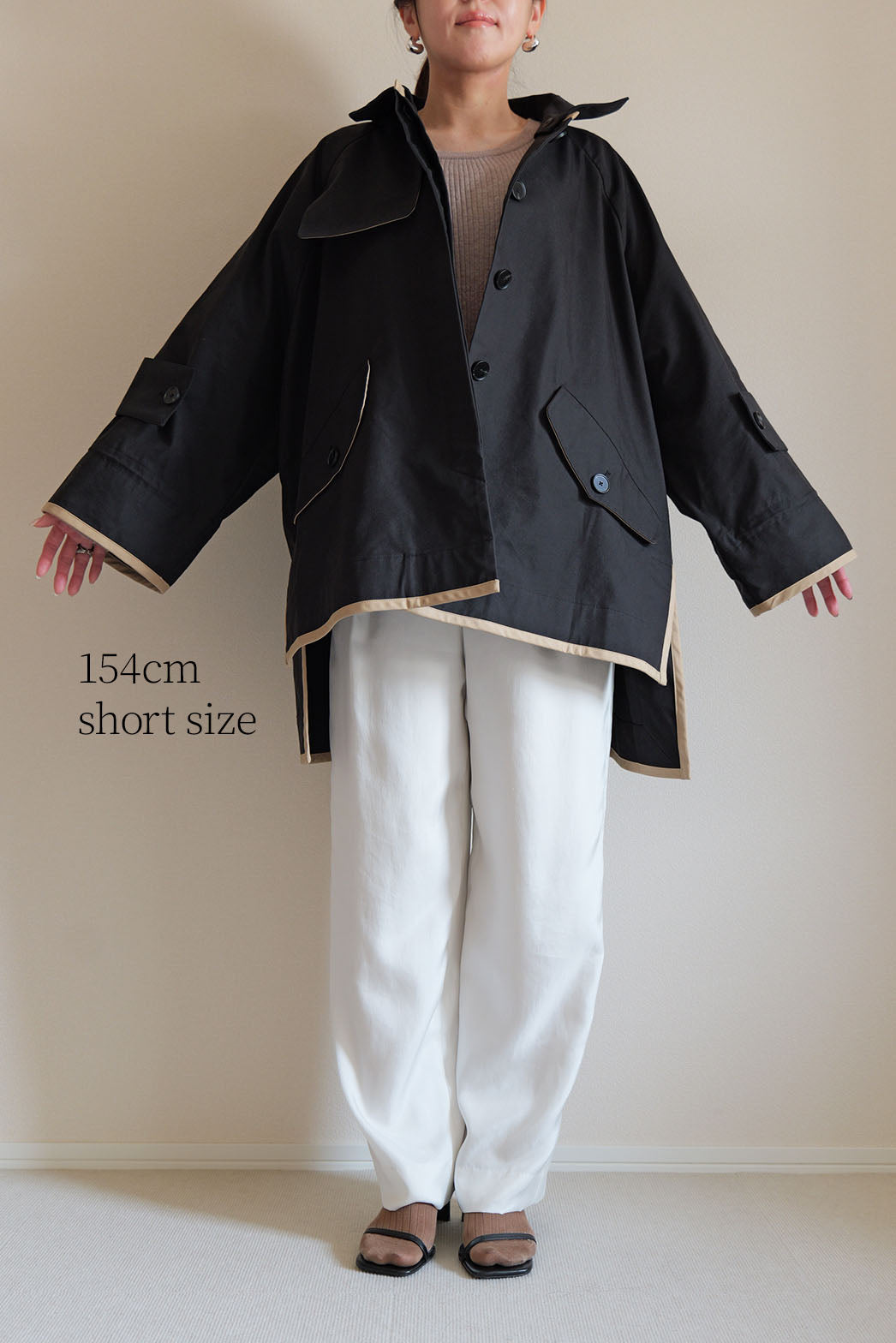 un number 【ELAN】　ボックスショートトレンチ　ロング ÉLAN】ボックスショートトレンチ – un number