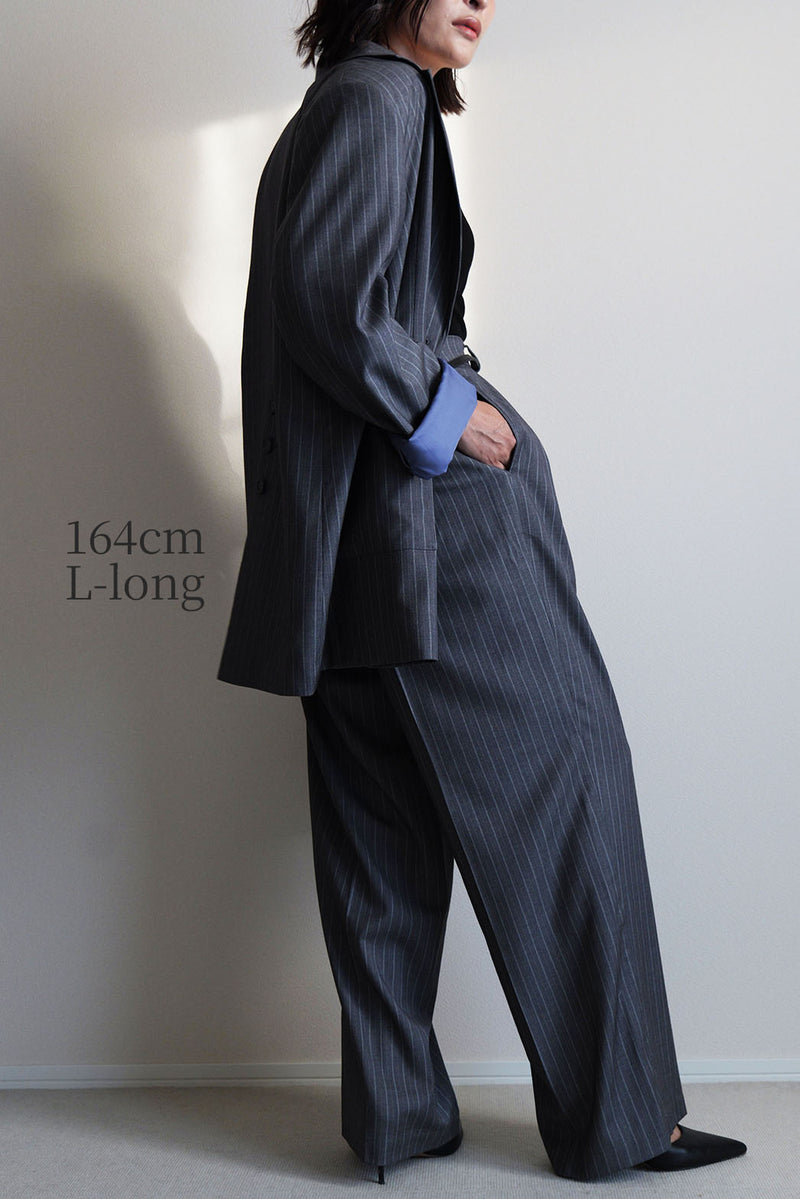 ぴんく ページ Jack Code-P】ピンストインタックパンツ – un number