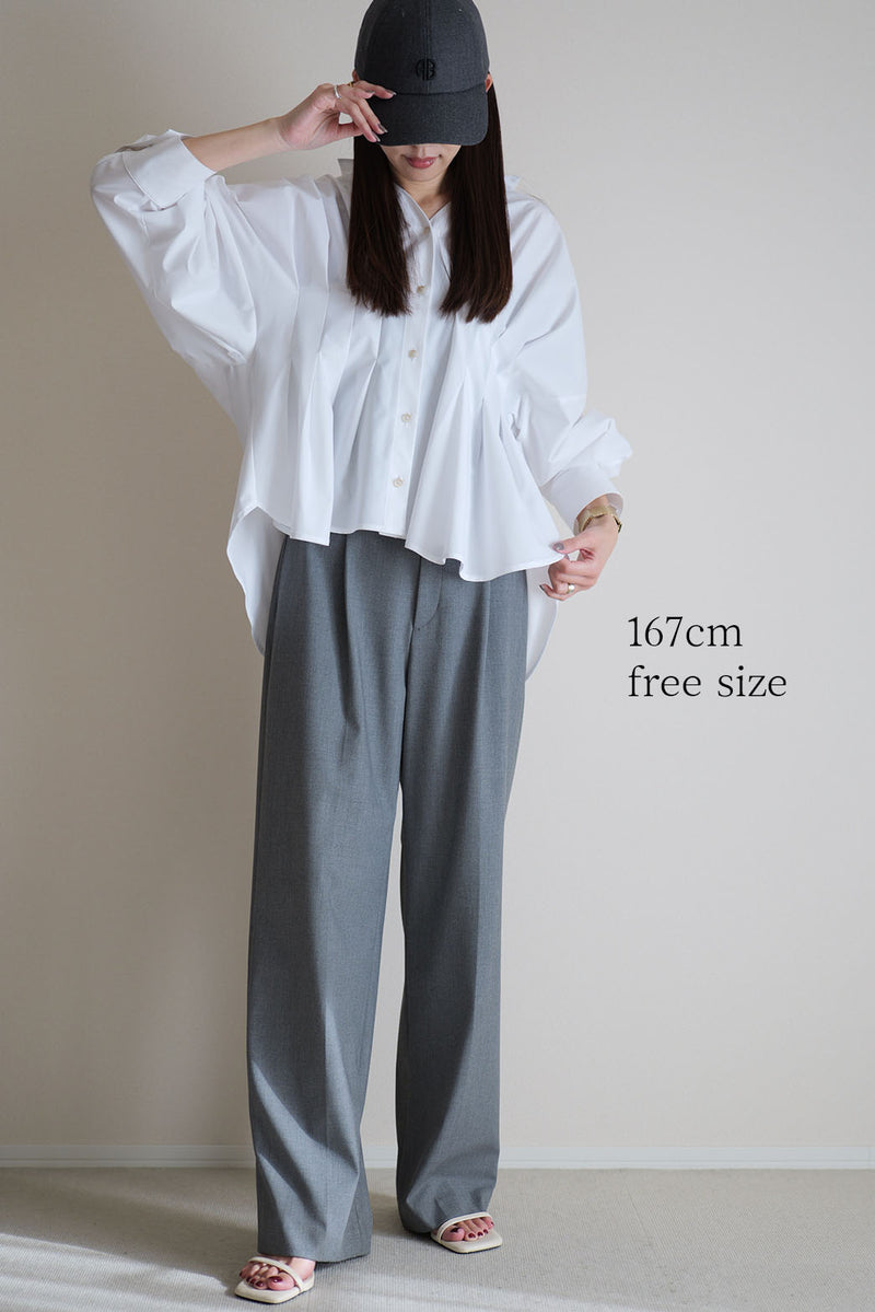 【完売品】un number アンナンバー 【SEN】撥水タックブラウス セン SEN】撥水タックブラウス｜立体タックが映える艶ブラウス – un number