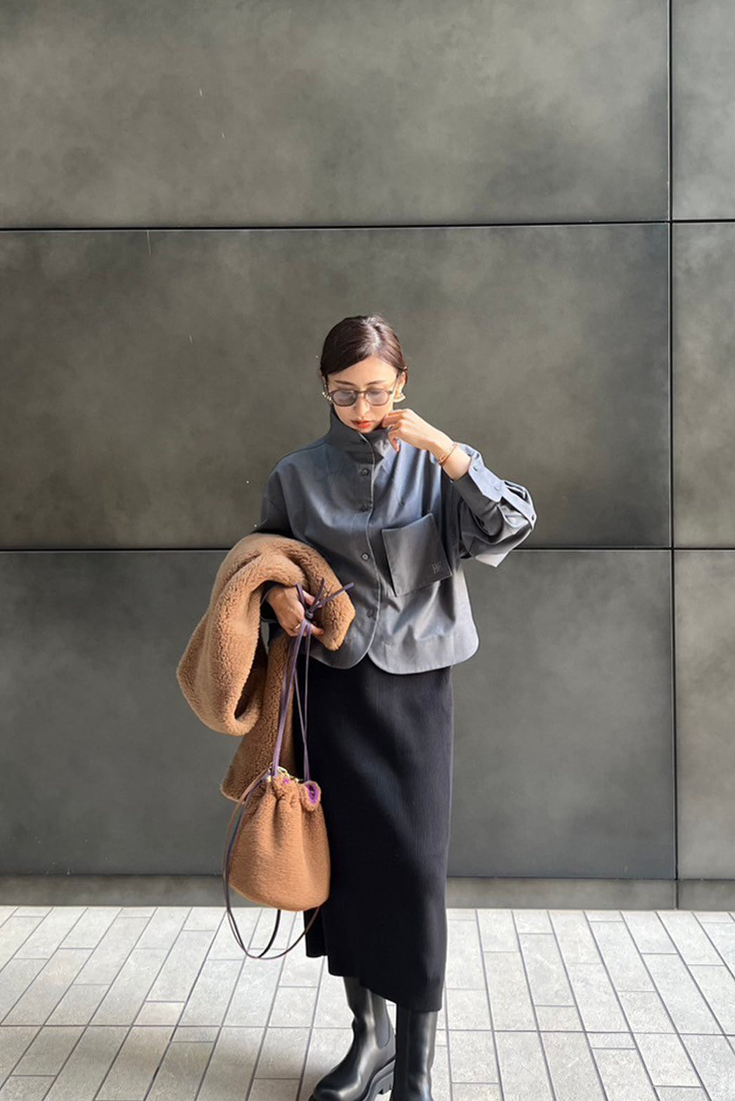 unnumber ショートハイネックシャツ シャツジャケット Jess】ショートハイネックシャツ – un number