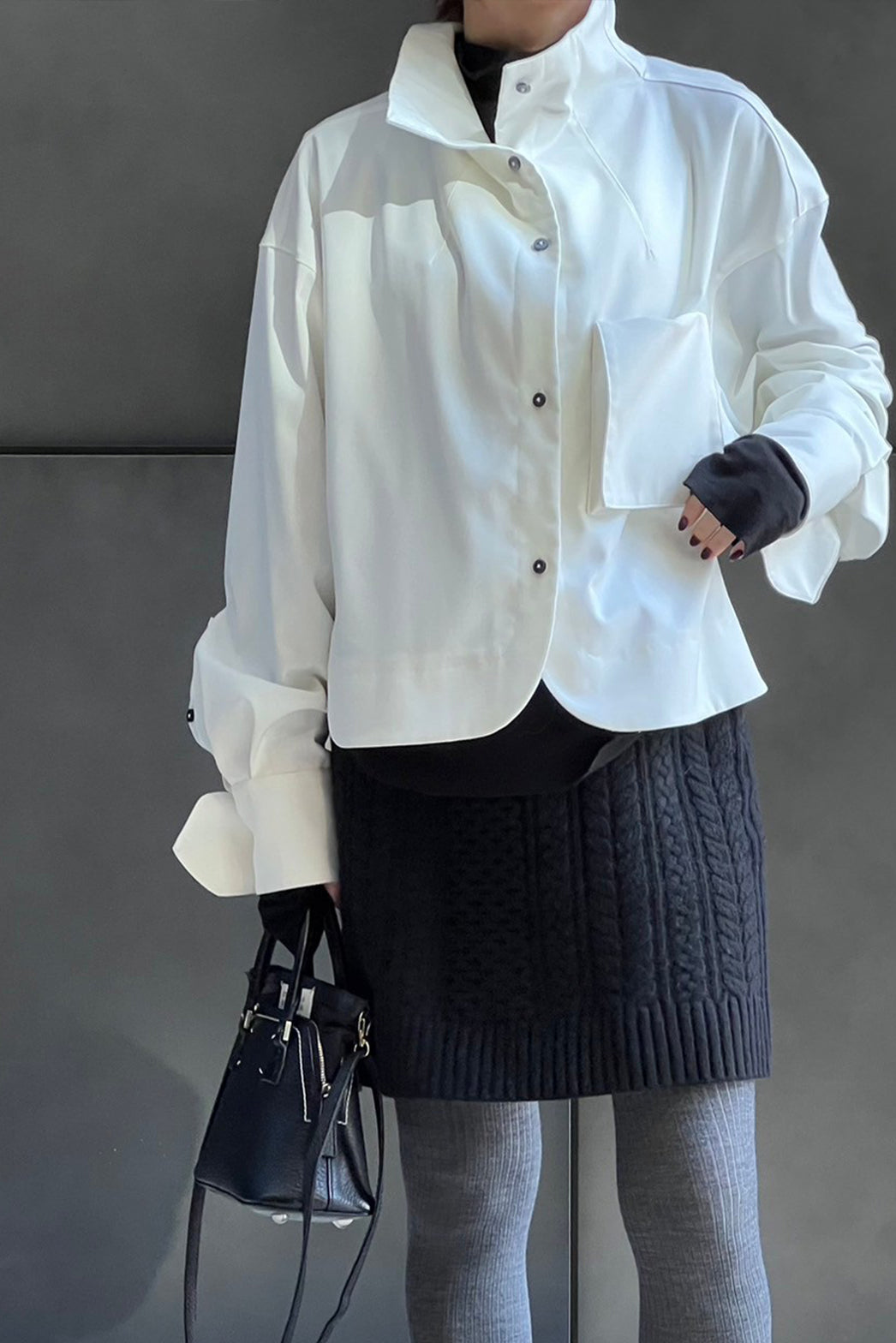 unnumber ショートハイネックシャツ シャツジャケット Jess】ショートハイネックシャツ – un number