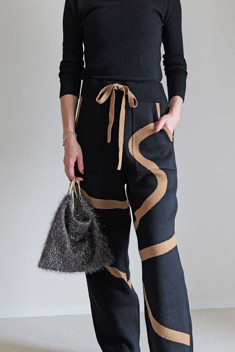 【UNEUNE-P】ジャガードニットパンツ