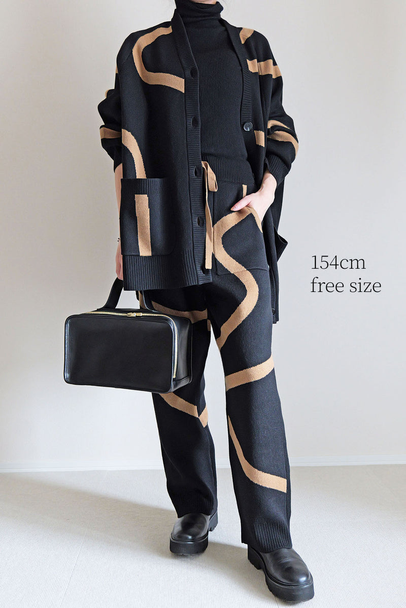 【UNEUNE】ジャガードニットカーディガン