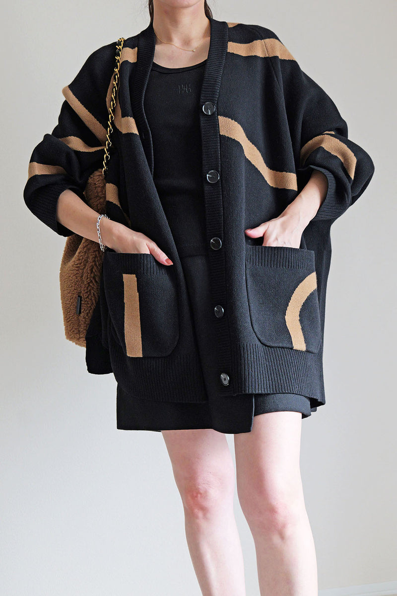 【UNEUNE】ジャガードニットカーディガン