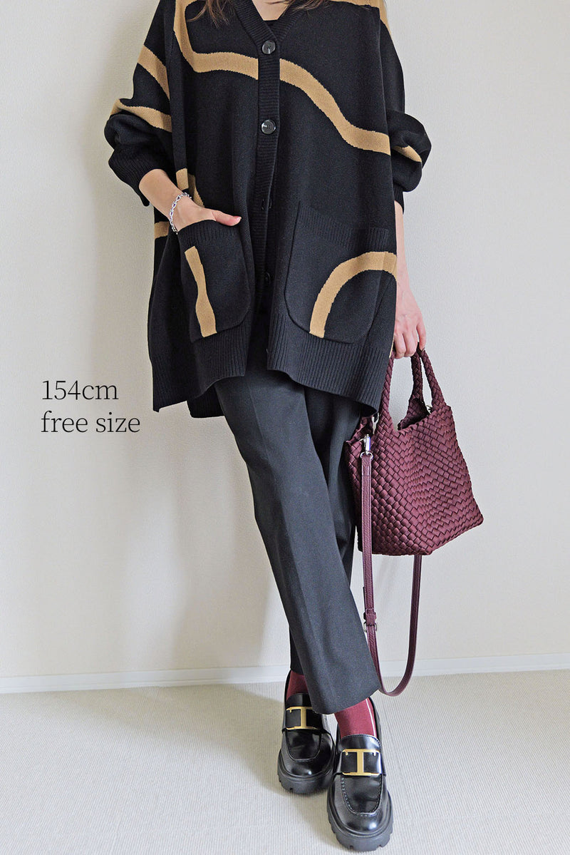 【UNEUNE】ジャガードニットカーディガン