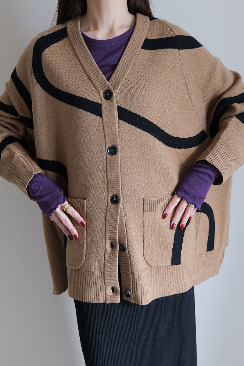【UNEUNE】ジャガードニットカーディガン