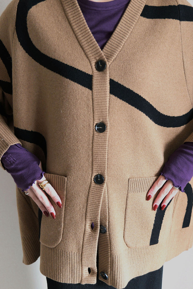 【UNEUNE】ジャガードニットカーディガン