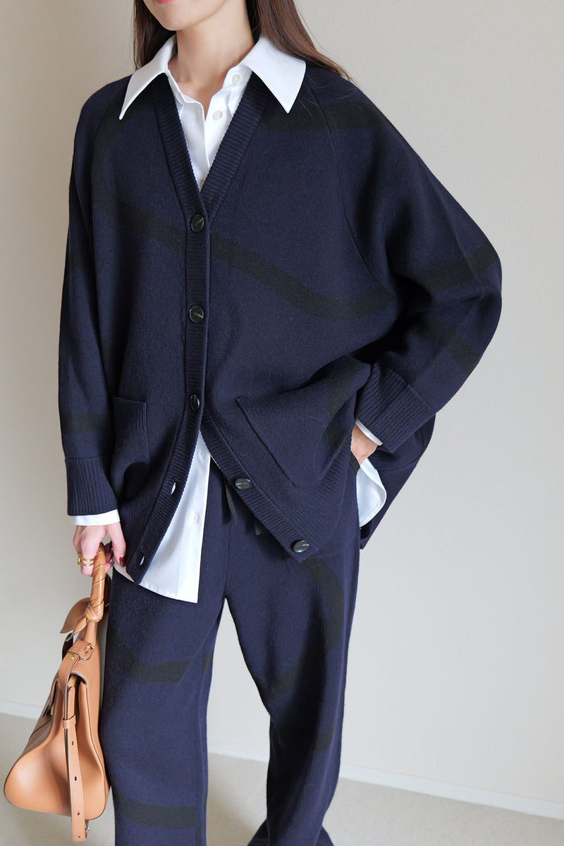 【UNEUNE】ジャガードニットカーディガン