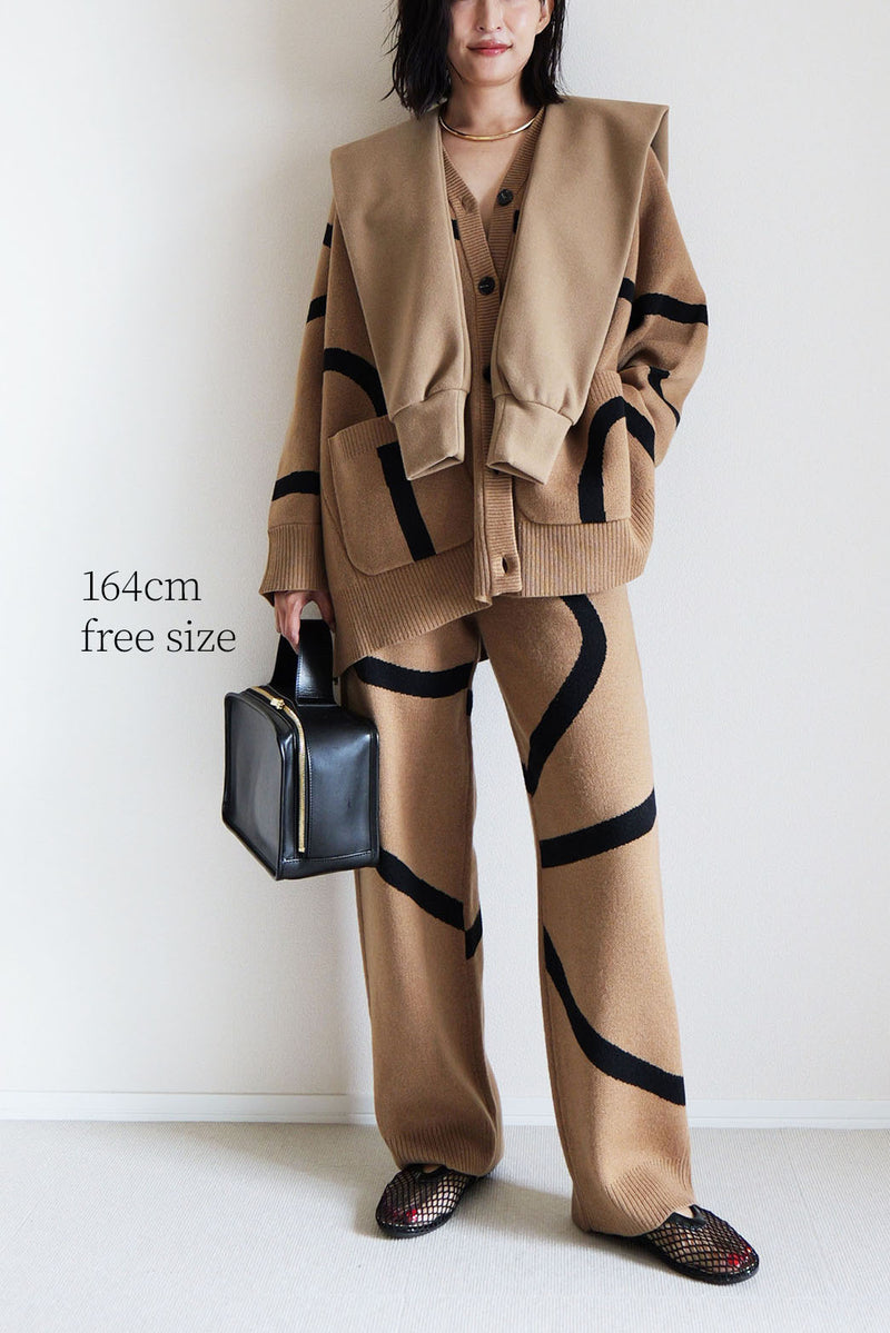 【UNEUNE】ジャガードニットカーディガン