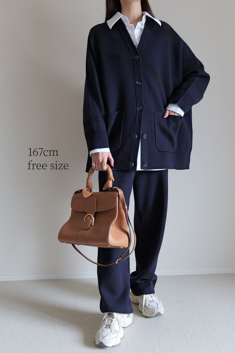 【UNEUNE】ジャガードニットカーディガン