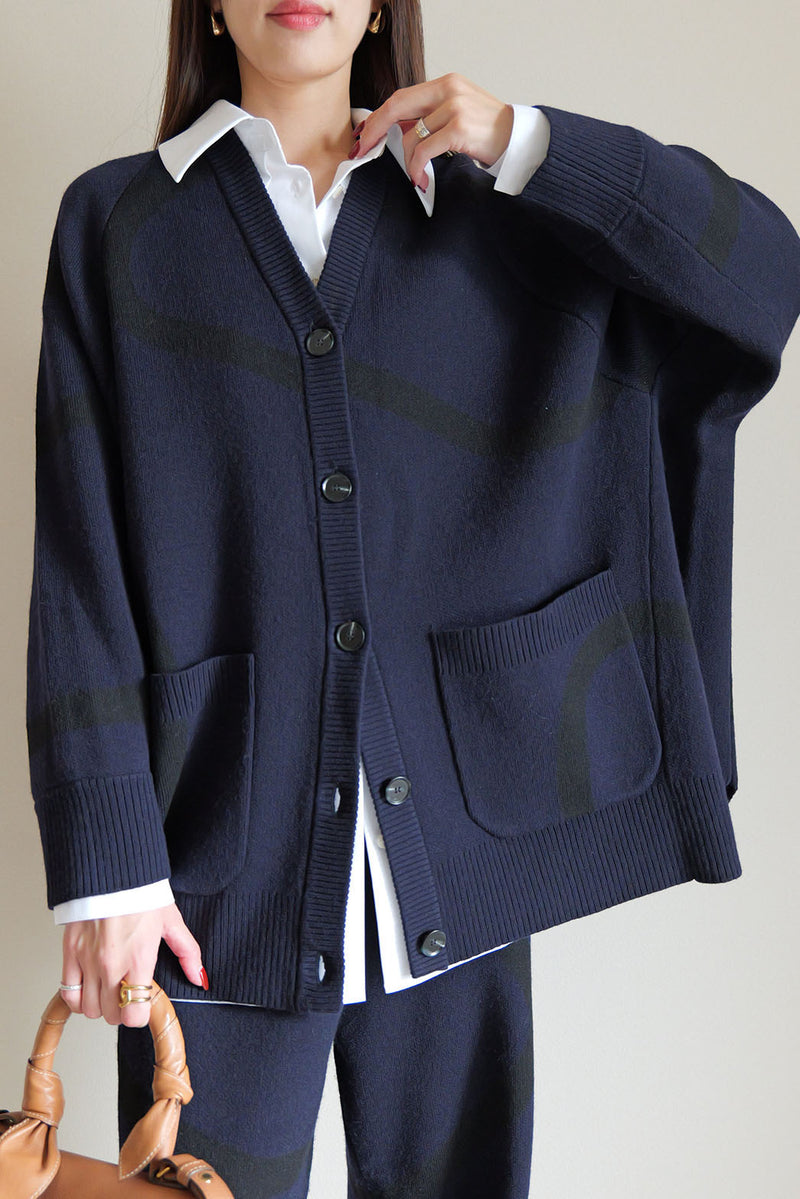 【UNEUNE】ジャガードニットカーディガン