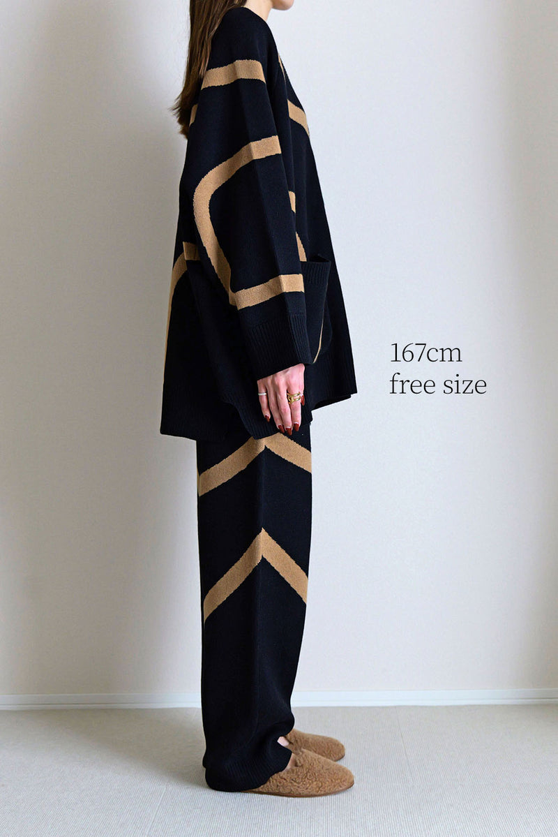 【UNEUNE】ジャガードニットカーディガン