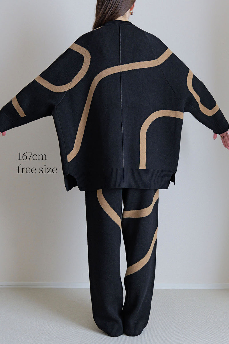 【UNEUNE】ジャガードニットカーディガン