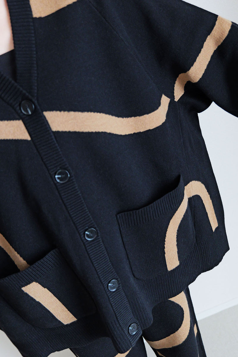 【UNEUNE】ジャガードニットカーディガン