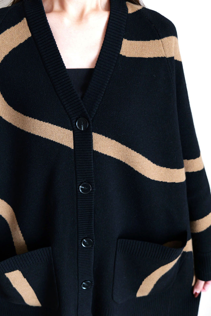【UNEUNE】ジャガードニットカーディガン