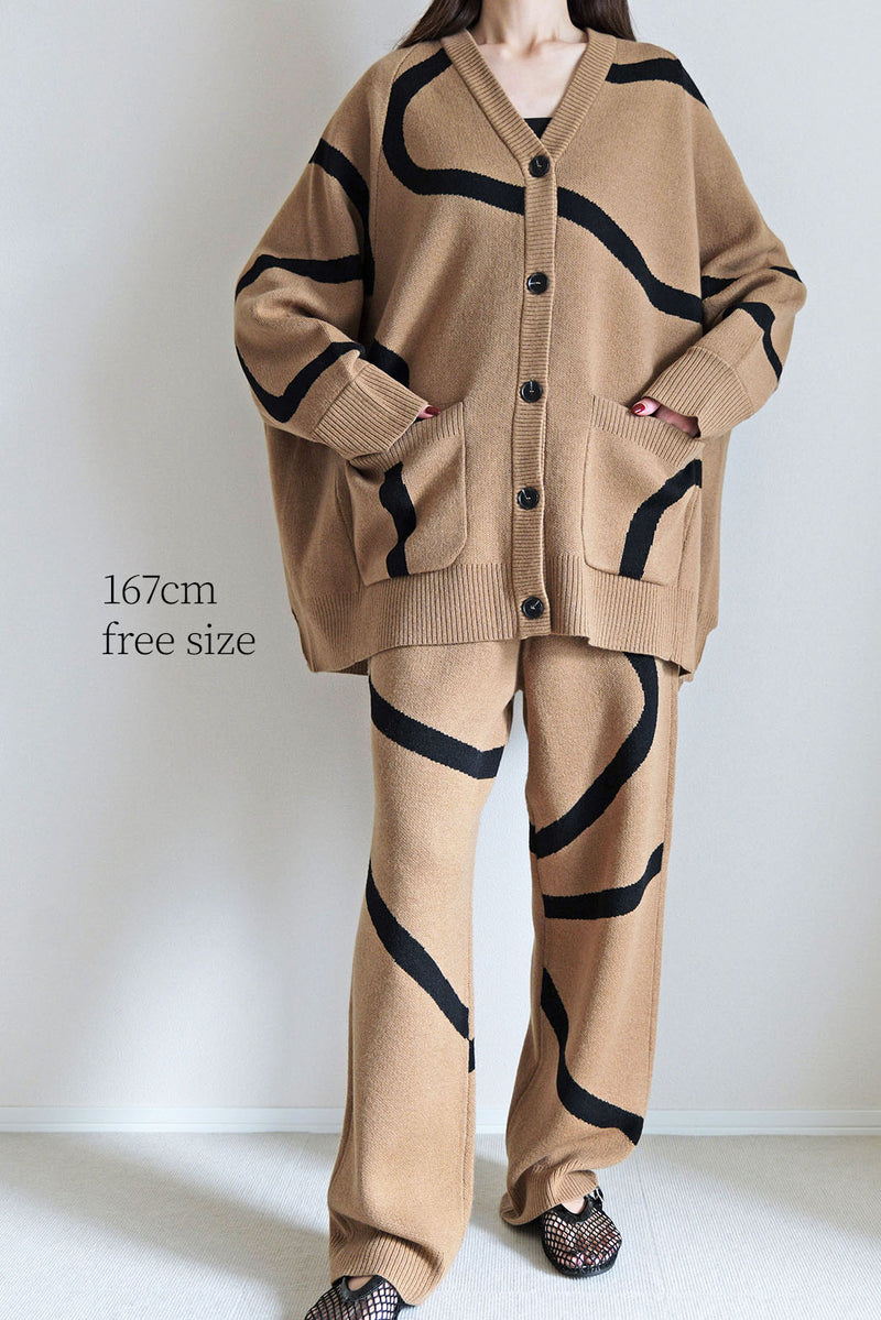 【UNEUNE】ジャガードニットカーディガン