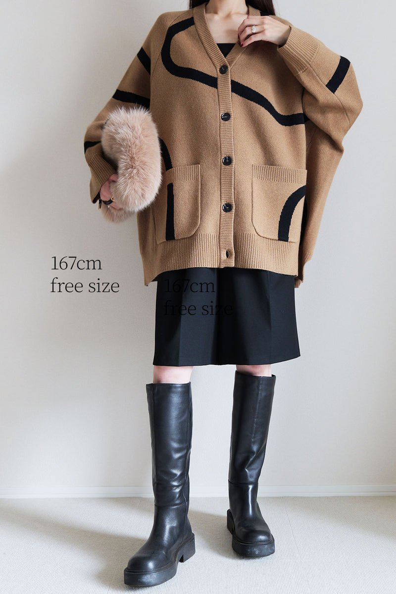 【UNEUNE】ジャガードニットカーディガン