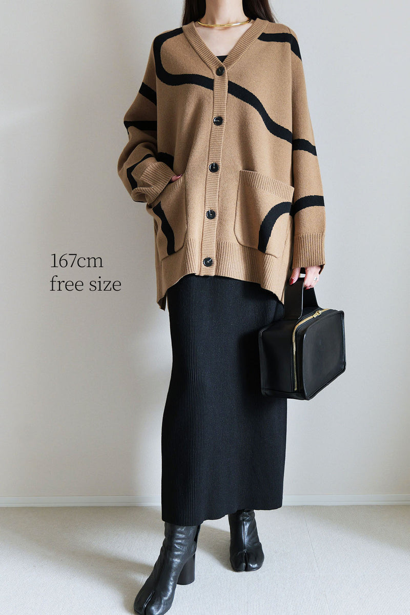 【UNEUNE】ジャガードニットカーディガン