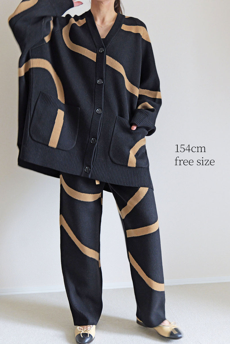 【UNEUNE】ジャガードニットカーディガン