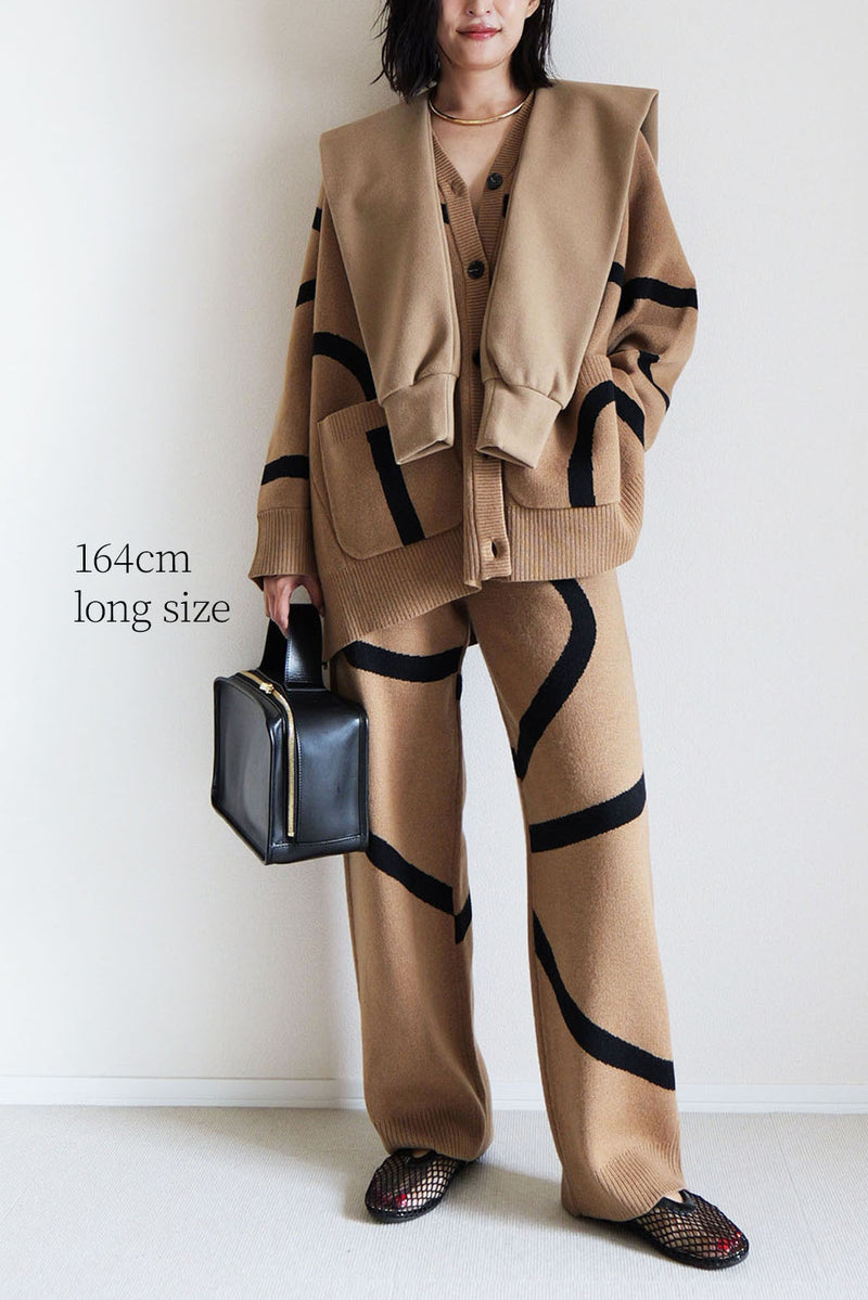 【UNEUNE-P】ジャガードニットパンツ