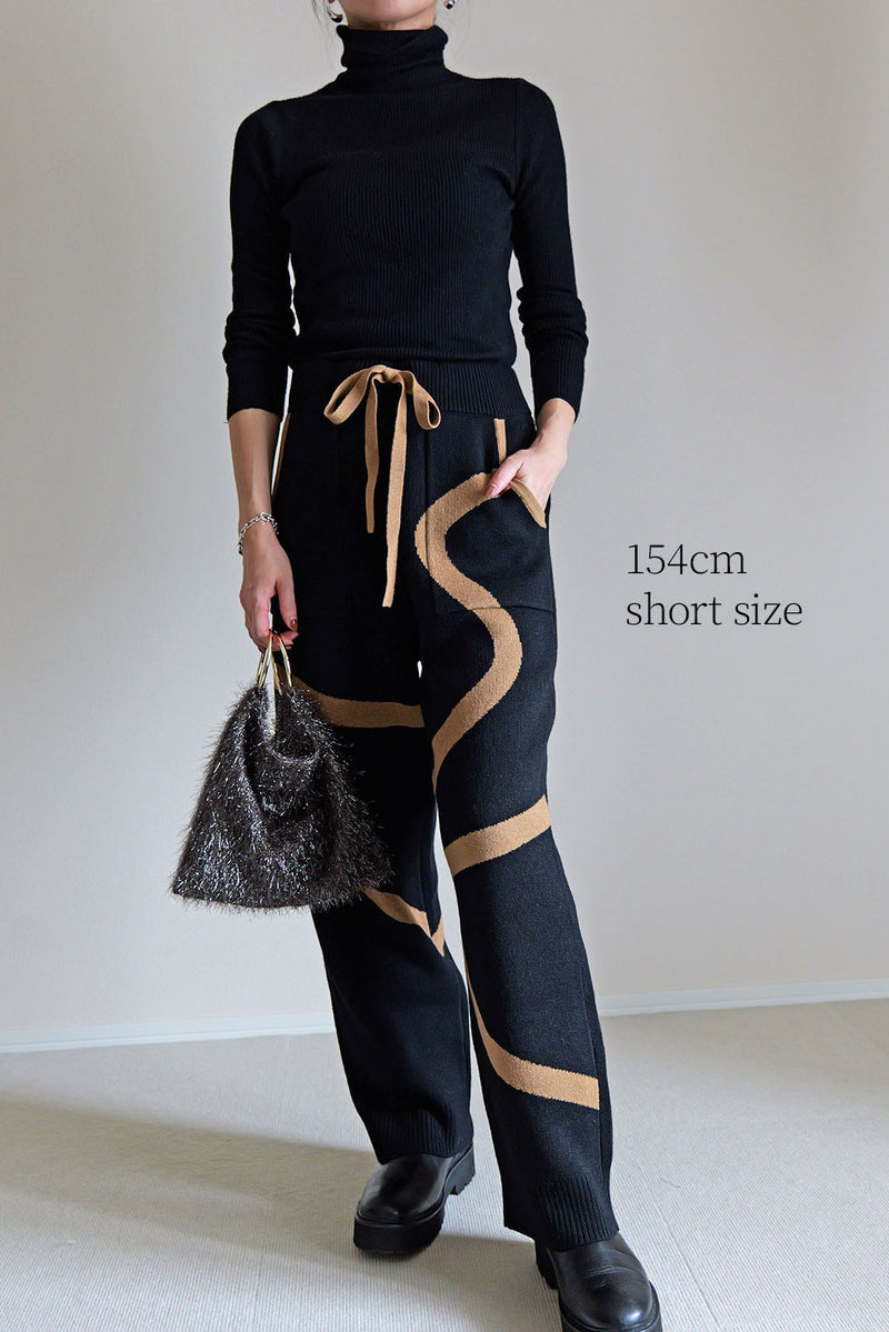 【UNEUNE-P】ジャガードニットパンツ