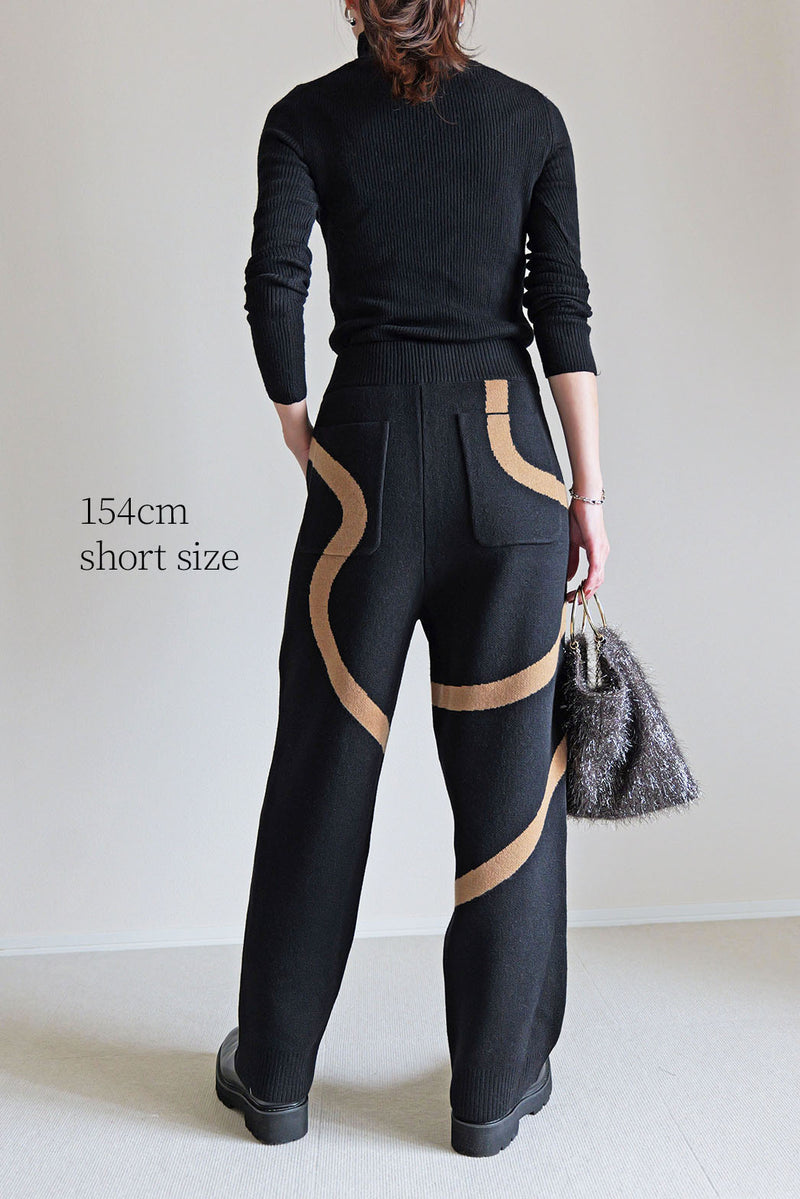 【UNEUNE-P】ジャガードニットパンツ