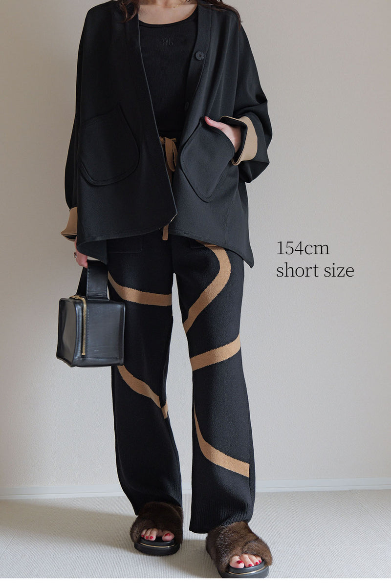 【UNEUNE-P】ジャガードニットパンツ