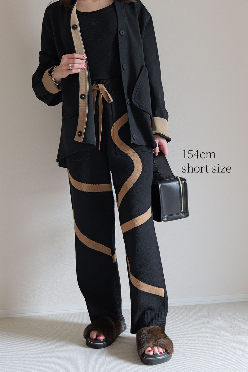 【UNEUNE-P】ジャガードニットパンツ