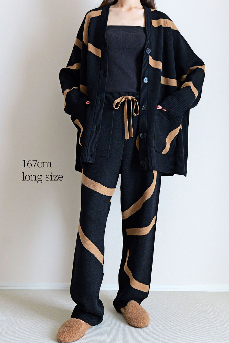 【UNEUNE-P】ジャガードニットパンツ