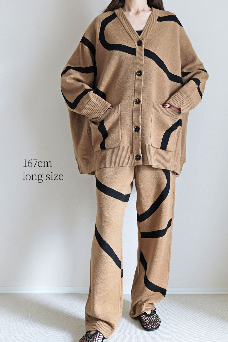 【UNEUNE-P】ジャガードニットパンツ