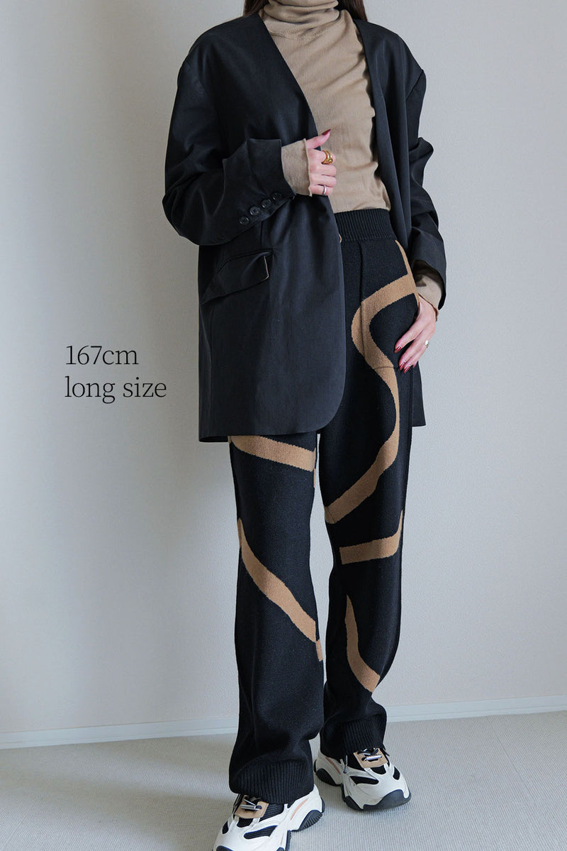 【UNEUNE-P】ジャガードニットパンツ