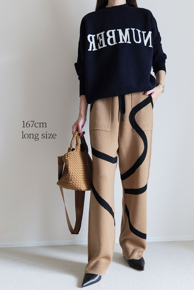 【UNEUNE-P】ジャガードニットパンツ