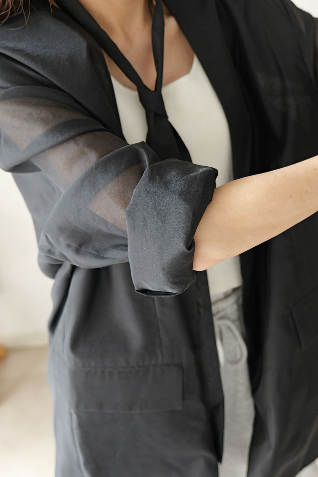 HAGOROMO】シアーノーカラージャケット (black) – un number