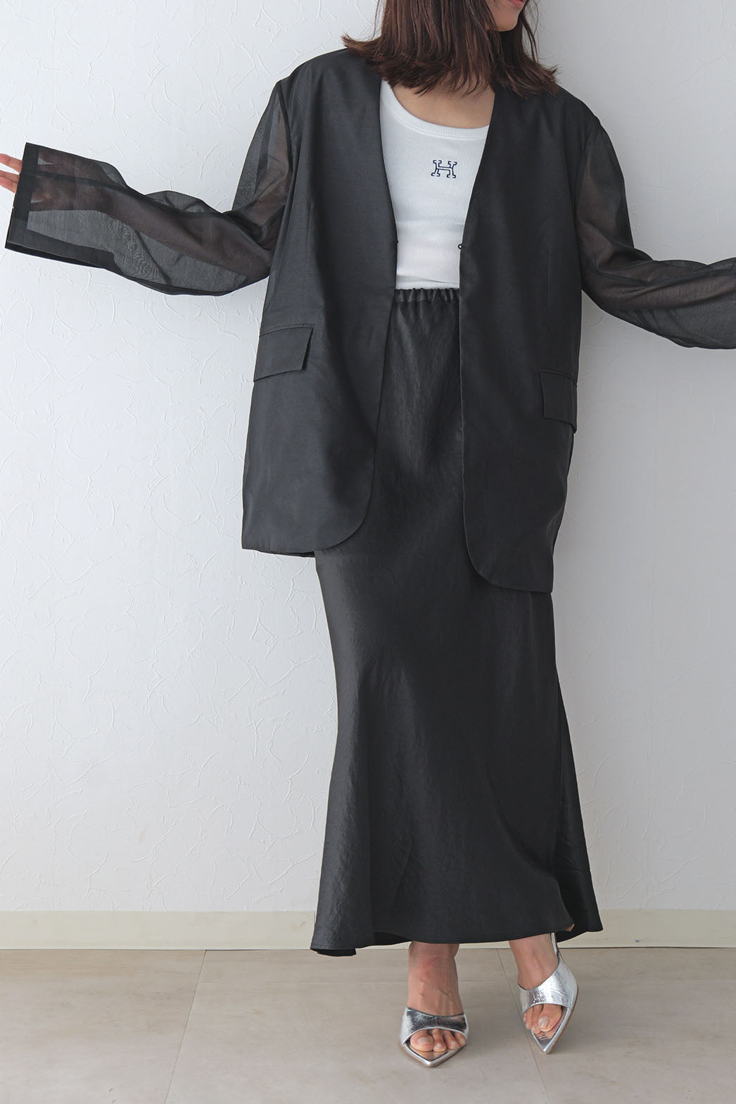 HAGOROMO】シアーノーカラージャケット (black) – un number